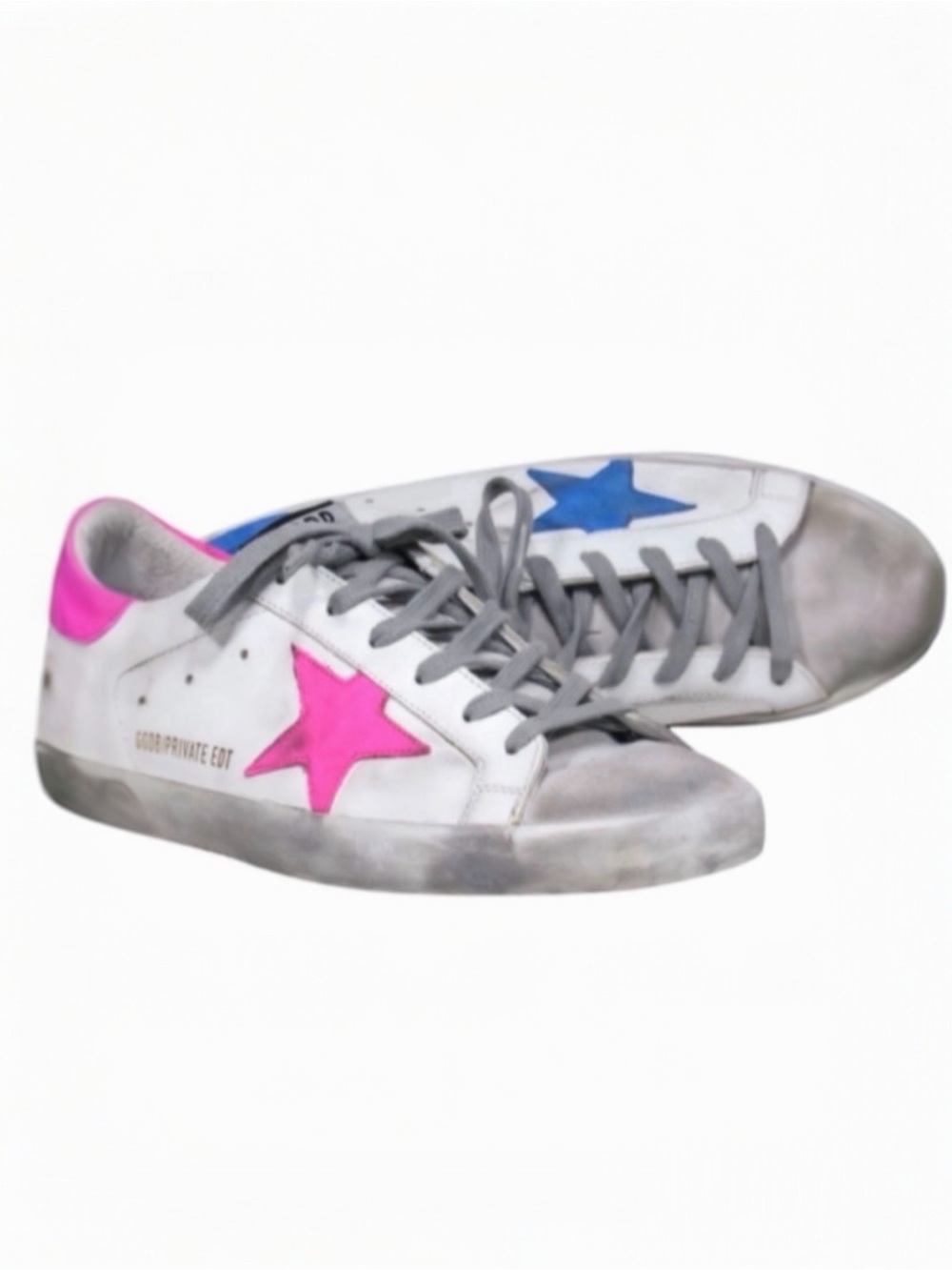 Golden Goose Women’s Superstar Limited Edition Mismatched Sneakers Blue Pink 7 - Picture 2 of 15